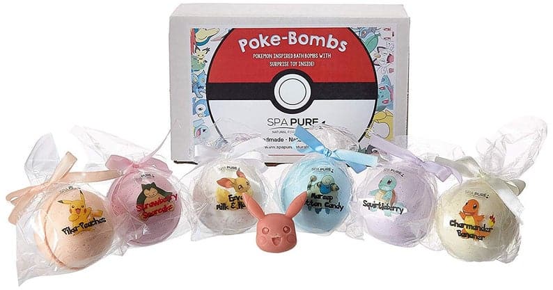 POKEMON Bath Bombs For Kids With Surprise Toys Inside (Pokemon) USA made