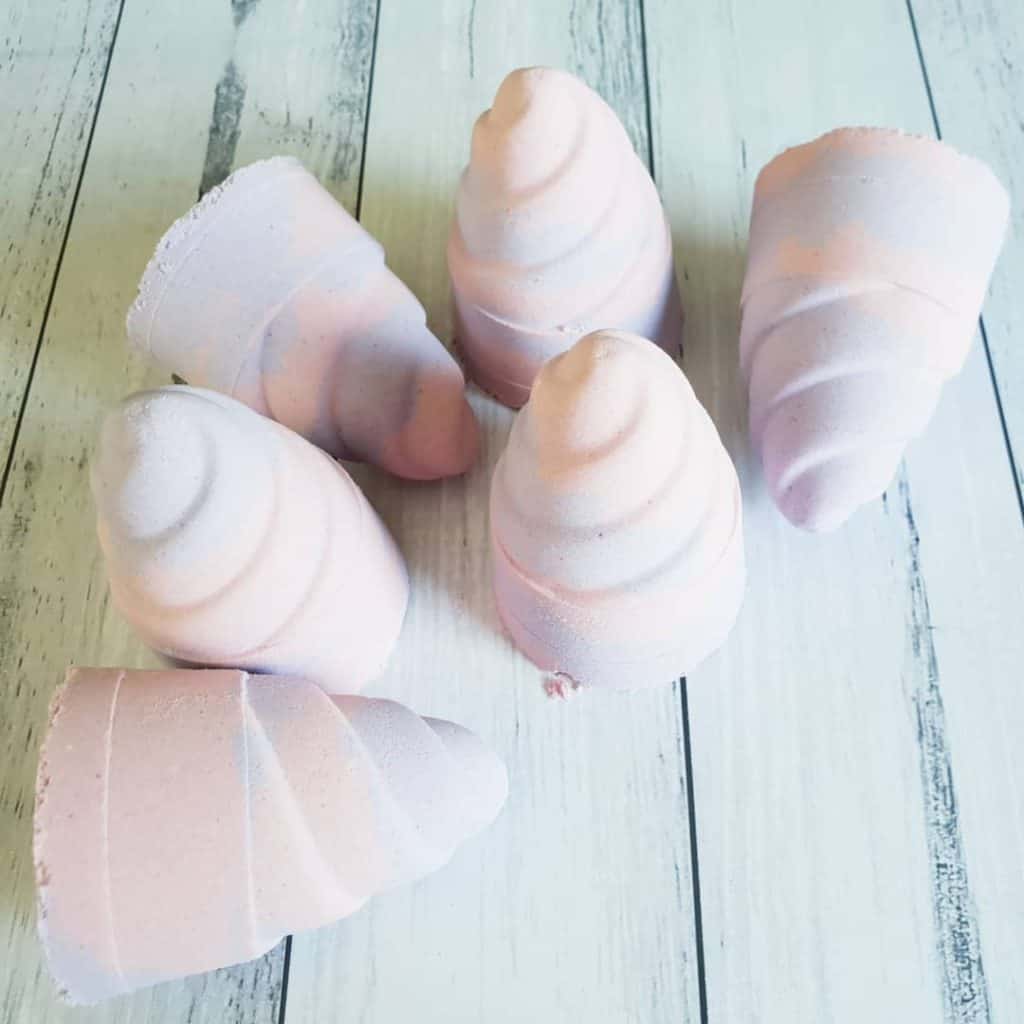 beautiful unicorn horn bath bombs