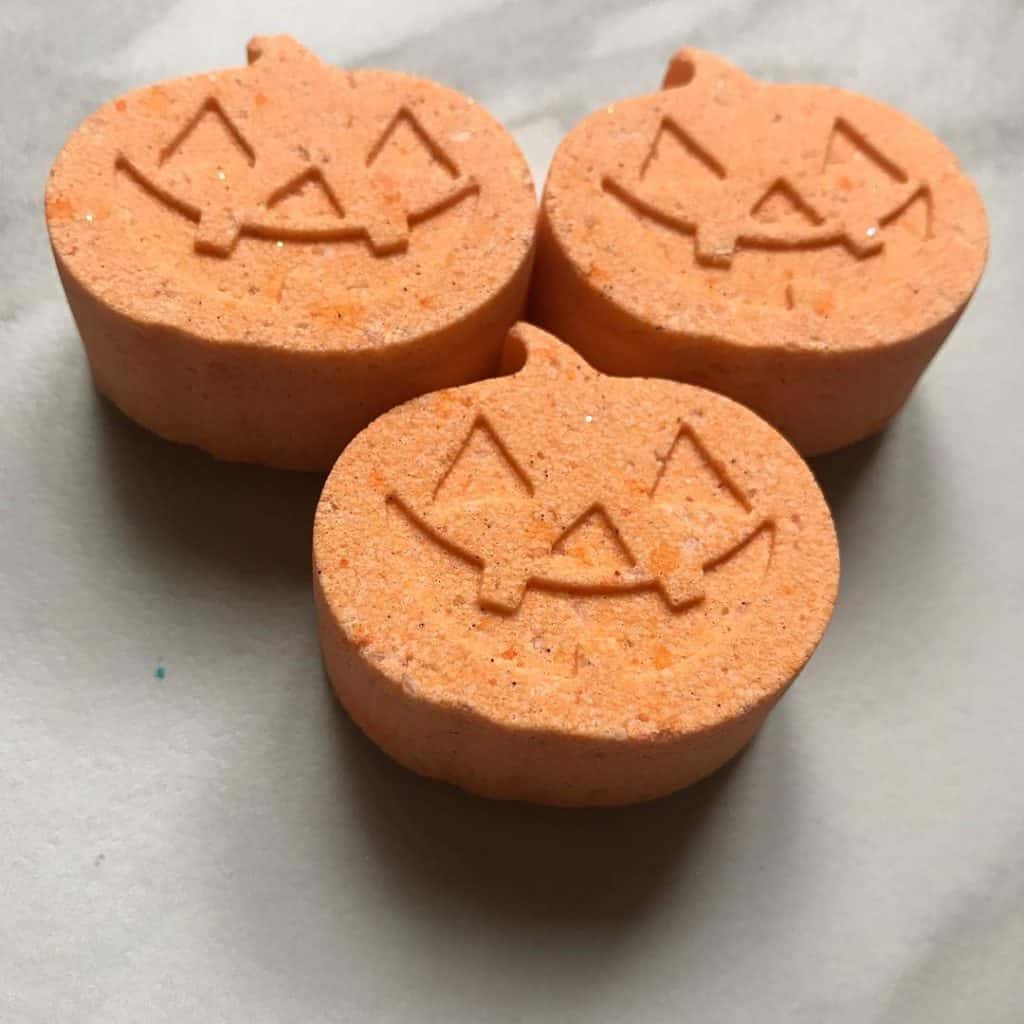 orange pumpkin halloween bath bomb