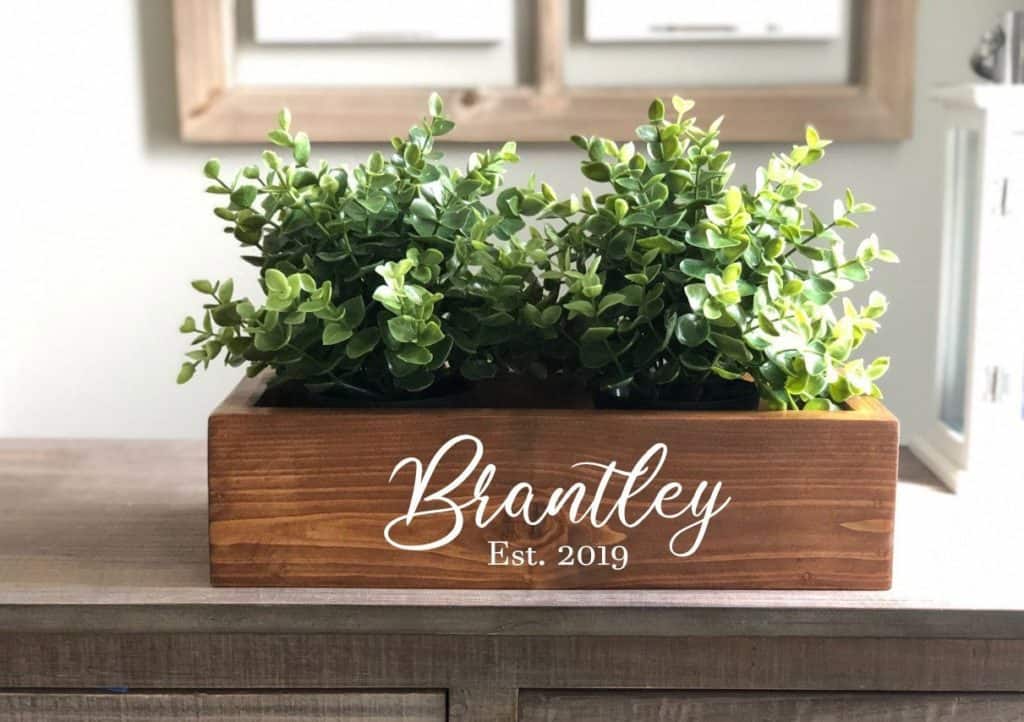 Custom Farmhouse planter box wedding decor, centerpiece, mantle decor, centerpiece, teacher gift, wedding gift