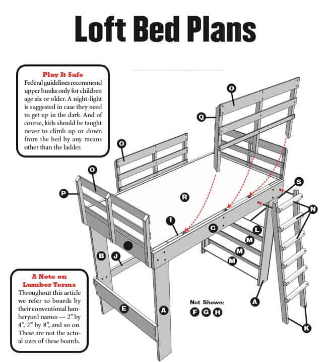 example drawing loft bed plan teds woodworking review