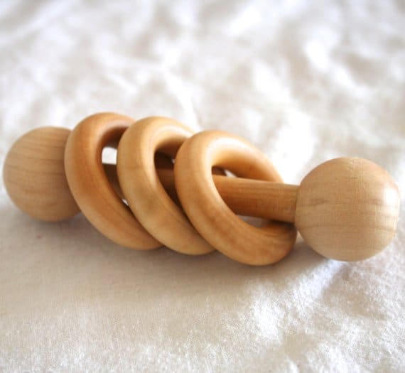 Wooden Baby Rattle - Montessori Inspired