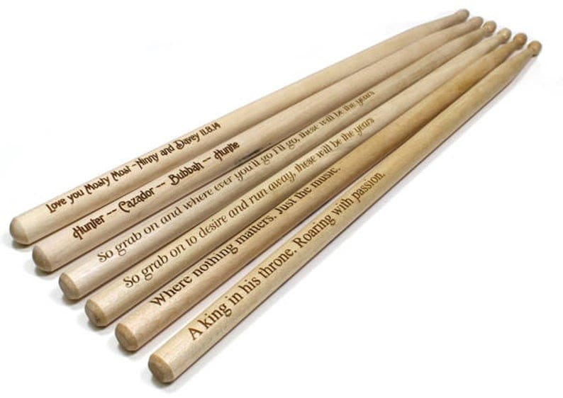 Personalized Drum Sticks,Custom Drumsticks,Laser Engraved Drum Sticks,Vic Firth Drumsticks,The American Classic Line Hickory Wood