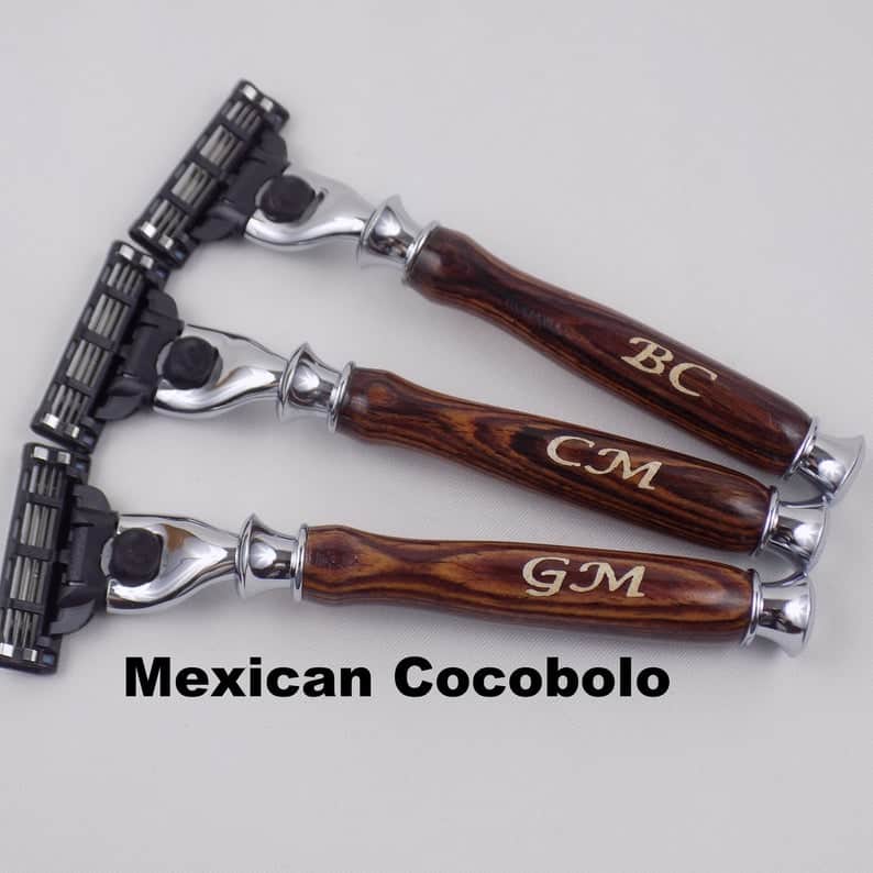Groomsmen Gifts - Mach 3 Razor with Personalized Option - Free Gift Box with each Razor - Handcrafted in the USA