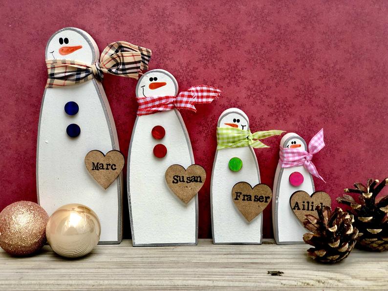Snowman family, Christmas decorations, snowman, personalised gift, Christmas gift, mum gift, Christmas ornaments, personalised holiday decor