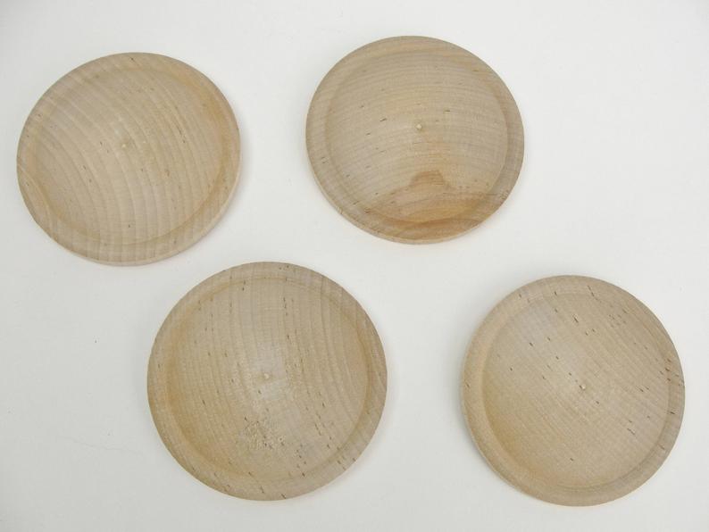 Large wood rosette set of 4