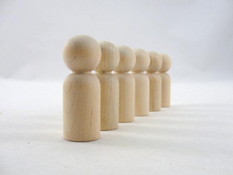 Wooden peg people peg dad unfinished DIY set of 6