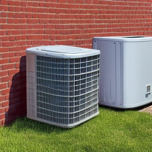 HVAC Air Conditioner Compressor and a Mini-split system side by side outside a brick home.