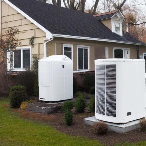 air source heat pump outside the house