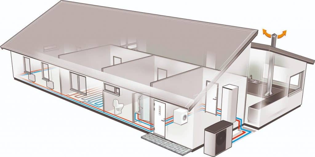 how air source heat pump works diagram